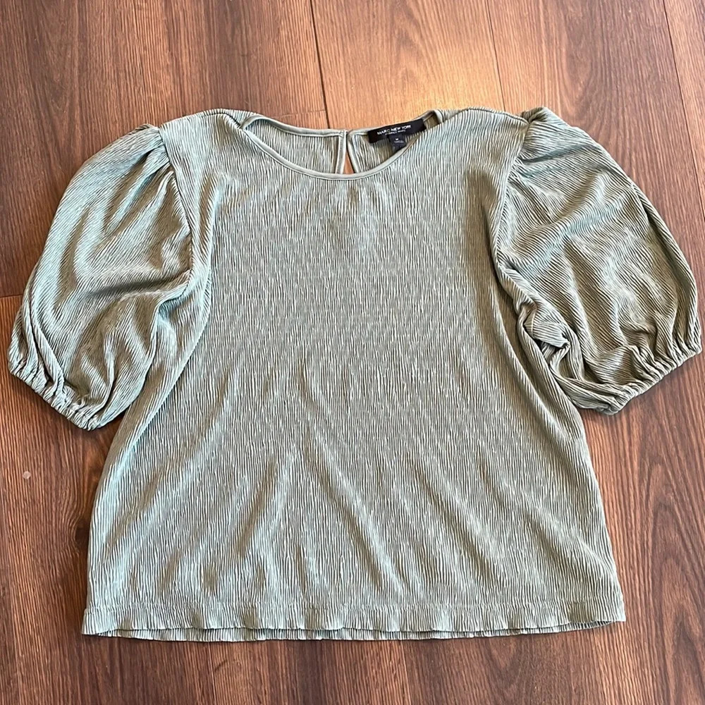 Mark NY | Teal Puff Sleeve Blouse